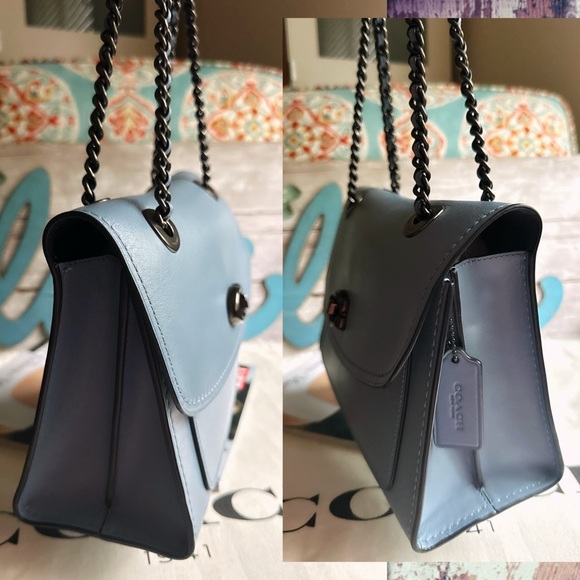 COACH SLATE BLUE & GUNMETAL CROSSBODY PARKER BAG 26852 - Picture 14 of 17